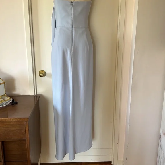 Halston Heritage Baby Blue Sleeveless Column Gown Sz 10 EUC - Picture 5 of 9